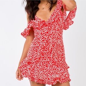 Showpo Red Floral Mini Dress